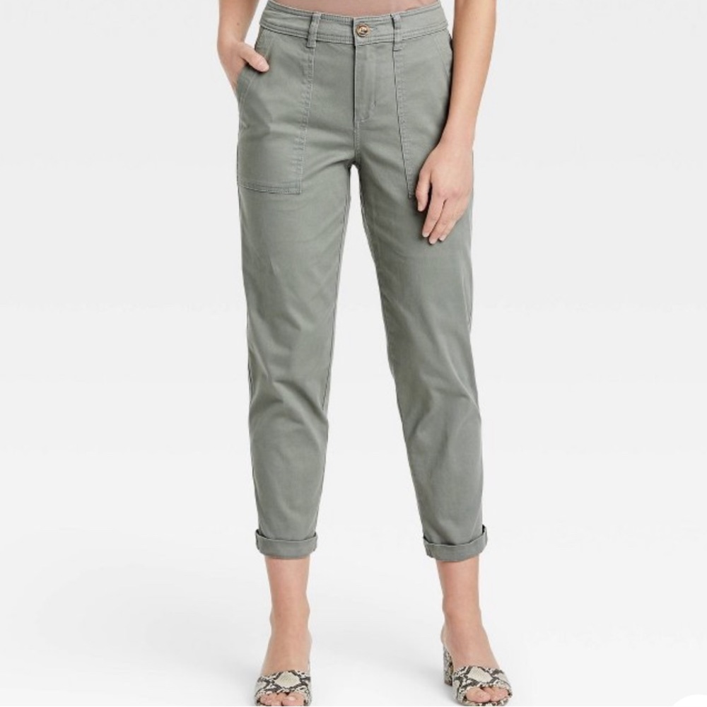 Women’s High-Rise Utility Ankle Pants - A New Day, Size 2, Green